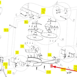 Oryginalna obudowa rozrzutnika plew o numerze katalogowym 101893070, stosowana w kombajnach zbożowych marki Rostselmash schemat.