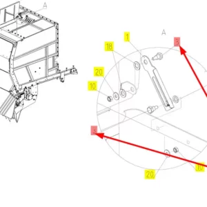 Oryginalna śruba o numerze katalogowym 101893513, stosowana w kombajnach zbożowych marki Rostselmash schemat.