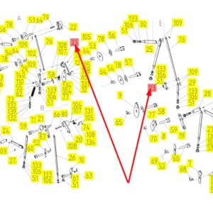 Oryginalna dźwignia regulacji klepiska o numerze katalogowym 101894061, stosowana w kombajnach zbożowych marki Rostelmash schemat.
