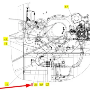 Oryginalna osłona przewodu hydraulicznego o numerze katalogowym 101895024, stosowana w kombajnach zbożowych marki Rostselmash schemat