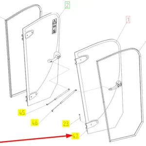 Oryginalny pierścień zabezpieczający sworzeń zawiasu o numerze katalogowym 101900696, stosowany w kombajnach zbożowych marki Rostselmash schemat.