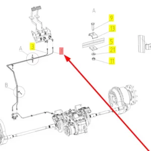 Oryginalny przewód układu hamulcowego o numerze katalogowym 101903109, stosowy w kombajnach zbożowych marki Rostselmash. schemat