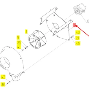 Oryginalna podstawa mocująca wentylatora o numerze katalogowym 101904190, stosowana w kombajnach zbożowych marki Rostselmash schemat.