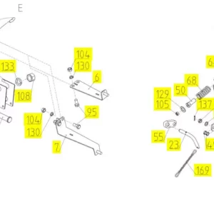 Oryginalny ogranicznik sprężyny o numerze katalogowym 101905186, stosowany w kombajnach zbożowych marki Rostselmash. schemat