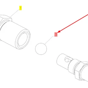 Oryginalna kulka metalowa o numerze katalogowym 101907496, stosowana w kombajnach zbożowych marki Rostselmash schemat.