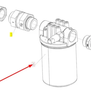 Oryginalny filtr oleju hydraulicznego o numerze katalogowym 101909777, stosowany  w kombajnach zbożowych marki Rostselmash schemat
