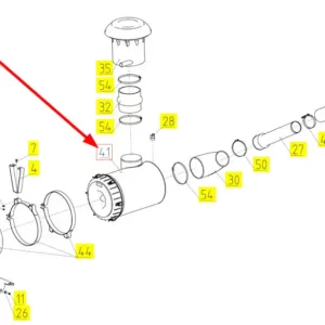 Oryginalny filtr powietrza o numerze katalogowym 101909913, stosowany w kombajnach zbożowych marki Rostselmash schemat