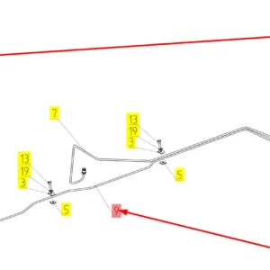 Oryginalny przewód układu hamulcowego o numerze katalogowym 101919471, stosowany w kombajnach zbożowych marki Rostselmash schemat.