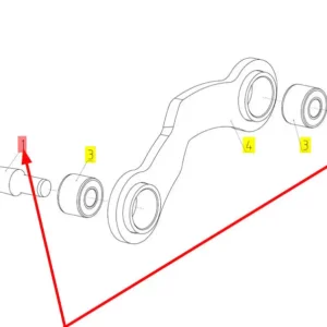 Oryginalny sworzeń dźwigni o numerze katalogowym 101934240, stosowany w kombajnach zbożowych marki Rostselmash.