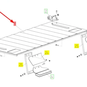 Oryginalny element obudowy sita o numerze katalogowym 101936412, stosowany w kombajnach zbożowych marki Rostselmash schemat.