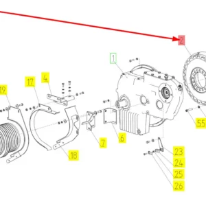 Oryginalna tarcza sprzęgła o numerze katalogowym 101936457, stosowana w kombajnach zbożowych marki Rostselmash schemat.