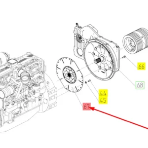 Oryginalny tłumik drgań skrętnych o numerze katalogowym 101936458, stosowany w kombajnach zbożowych marki Rostselmash schemat.