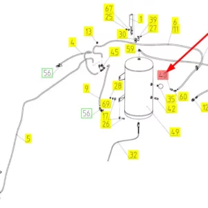 Oryginalny adapter o numerze katalogowym 101937832, stosowany w kombajnach zbożowych marki Rostselmash schemat