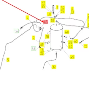 Oryginalny rozdzielacz pneumatyczny o numerze katalogowym 101937833, stosowany w kombajnach zbożowych marki Rostselmash schemat.