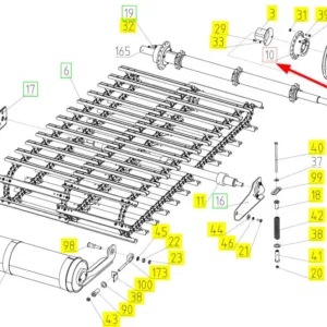 Oryginalna piasta koła pasowego o numerze katalogowym 101938035, stosowana w kombajnach zbożowych marki Rostselmash- schemat.
