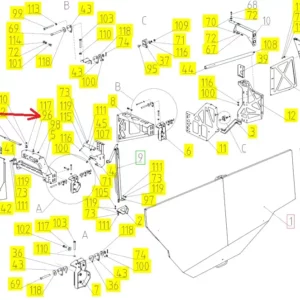 Oryginalna śruba o wymiarach M12 x 30, klasie twardości 8.8 i numerze katalogowym 101943238, stosowana w kombajnach zbożowych marki Rostselmash. schemat