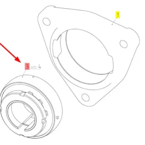 Oryginalne łożysko samonastawne o oznaczeniu UH-209/40 2S.T i numerze katalogowym 101947165, stosowane w kombajnach zbożowych marki Rostselmash. schemat