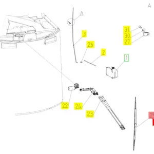 Oryginalne pióro wycieraczki o numerze katalogowym 101952796, stosowane w kombajnach zbożowych marki Rostselmash schemat