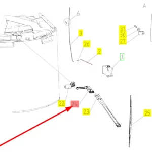 Oryginalny mechanizm wycieraczki o numerze katalogowym 101952799, stosowany w kombajnach zbożowych marki Rostselmash schemat