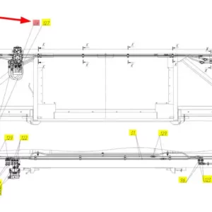 Oryginalny przewód hydrauliczny o numerze katalogowym 101955935, stosowany w hederach zbożowych marki Rostselmash. Schemat