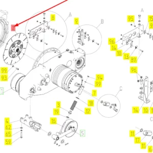 Oryginalny tłumik drgań skrętnych o numerze katalogowym 101958953, stosowany w kombajnach zbożowych marki Rostselmash schemat.
