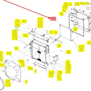 Oryginalna chłodnica oleju o numerze katalogowym 101963521, stosowana w kombajnach zbożowych marki Rostselmash schemat.