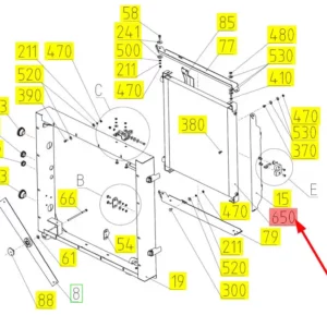 Oryginalna chłodnica oleju o numerze katalogowym 101963522, stosowana w kombajnach zbożowych marki Rostselmash schemat.