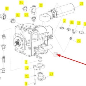 Oryginalna pompa hydrostatu o numerze katalogowym 101967171, stosowana w kombajnach zbożowych marki Rostselmash schemat.