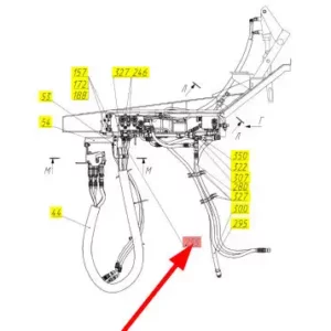 Oryginalny przewód hydrauliczny o numerze katalogowym 101969236, stosowany w kombajnach zbożowych marki Rostselmash schemat.