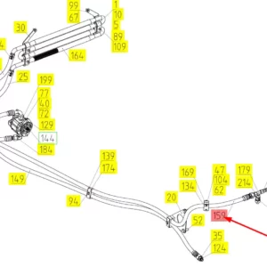Oryginalny przewód hydrauliczny o numerze katalogowym 101973876, stosowany w kombajnach zbożowych marki Rostselmash schemat.