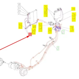 Oryginalny przewód hydrauliczny o numerze katalogowym 101984968, stosowany w kombajnach zbożowych marki Rostselmash schemat.