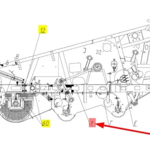 Oryginalna wiązka elektryczna sita o numerze katalogowym 101985377, stosowana w kombajnach zbożowych marki Rostselmash schemat