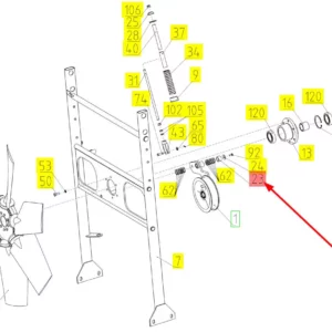 Oryginalna tuleja napinacza o numerze katalogowym 101988812, stosowana w kombajnach zbożowych marki Rostselmash schemat.