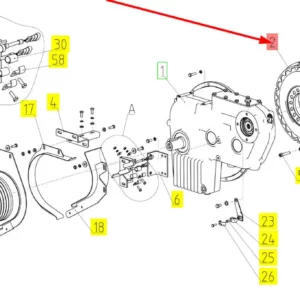 Oryginalna tarcza sprzęgła o numerze katalogowym 101997047, stosowana w kombajnach zbożowych marki Rostselmash schemat.