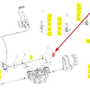 Oryginalny przewód układu hamulcowego o numerze katalogowym 102007409, stosowany w kombajnach zbożowych marki Rostselmash. shemt