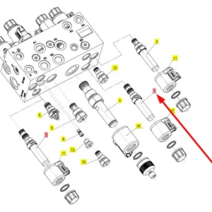 Oryginalny elektrozawór o numerze katalogowym 102011309, stosowany w kombajnach zbożowych marki Rostselmash schemat.