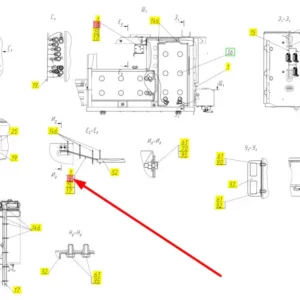 Oryginalny przewód masowy o numerze katalogowym 102017118, stosowany w kombajnach zbożowych marki Rostselmash schemat.