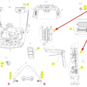 Oryginalna wiązka elektryczna o numerze katalogowym 102022081, stosowana w kombajnach zbożowych marki Rostselmash schemat.