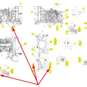Oryginalny przewód masowy o numerze katalogowym 102026141, stosowany w kombajnach zbożowych marki Rostselmash schemat.