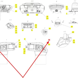 Oryginalna lampa tylna o numerze katalogowym 102028811, stosowana w kombajnach zbożowych marki Rostselmash schemat.