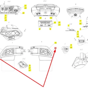 Oryginalna lampa kierunkowskazu tylna o numerze katalogowym 102028812, stosowana w kombajnach zbożowych marki Rostselmash schemat.