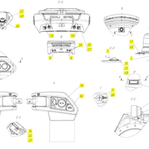 Oryginalna lampa kierunkowskazu o numerze katalogowym 102029882, stosowana w kombajnach zbożowych marki Rostselmash schemat.