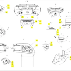 Oryginalna lampa ostrzegawcza o numerze katalogowym 102029883, stosowana w kombajnach rolniczych marki Rostselmash schemat.