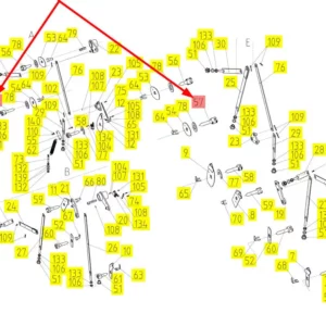 Oryginalne widełki regulacji klepiska o numerze katalogowym 102030060, stosowane w kombajnach zbożowych marki Rostselmash schemat.