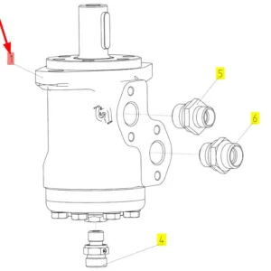 Oryginalny silnik hydrauliczny o numerze katalogowym 102040925, stosowany w kombajnach zbożowych marki Rostselmash schemat.