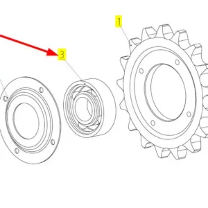 Oryginalne łożysko kulkowe o numerze katalogowym 102044306, stosowane w kombajnach zbożowych marki Rostselmash schemat.