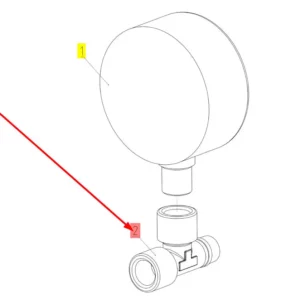 Oryginalny trójnik pneumatyczny o numerze katalogowym 102046292, stosowany w kombajnach zbożowych marki Rostselmash schemat.