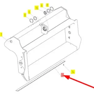 Oryginalna listwa uszczelniająca o numerze katalogowym 102046471, stosowana w kombajnach zbożowych marki Rostselmash schemat.