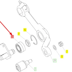 Oryginalne łożysko kulkowe o numerze katalogowym 102048229, stosowane w kombajnach zbożowych marki Rostselmash schemat.
