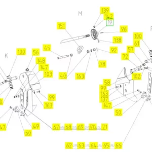 Oryginalny sworzeń wałka podajnika pochyłego o numerze katalogowym 102050554, stosowany w kombajnach zbożowych marki Rostselmash schemat